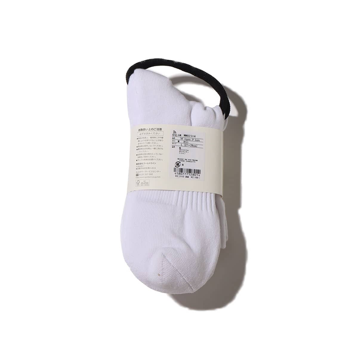 THE NORTH FACE TNF ORGANIC 2P SOCKS ホワイト 23FW-Iの画像