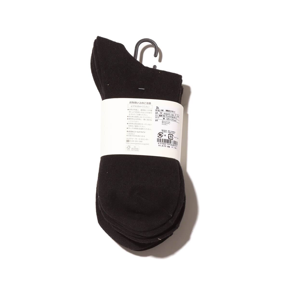 THE NORTH FACE TNF Jacquard Logo 3P Crew TNFブラックxTNFホワイト の画像
