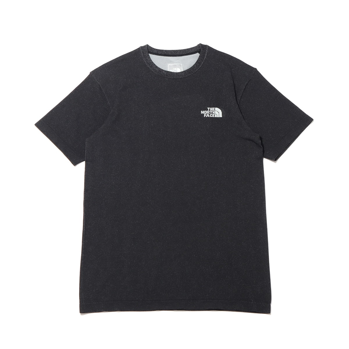 THE NORTH FACE S/S JACQUARD SQUARE LOGO CREW BLACK （ザ