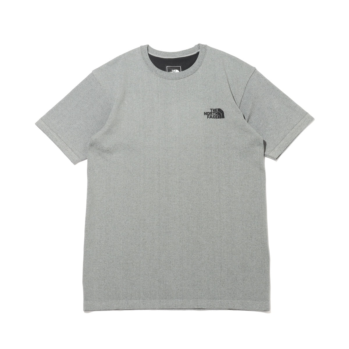 THE NORTH FACE S/S JACQUARD SQUARE LOGO CREW MIX GRAY （ザ