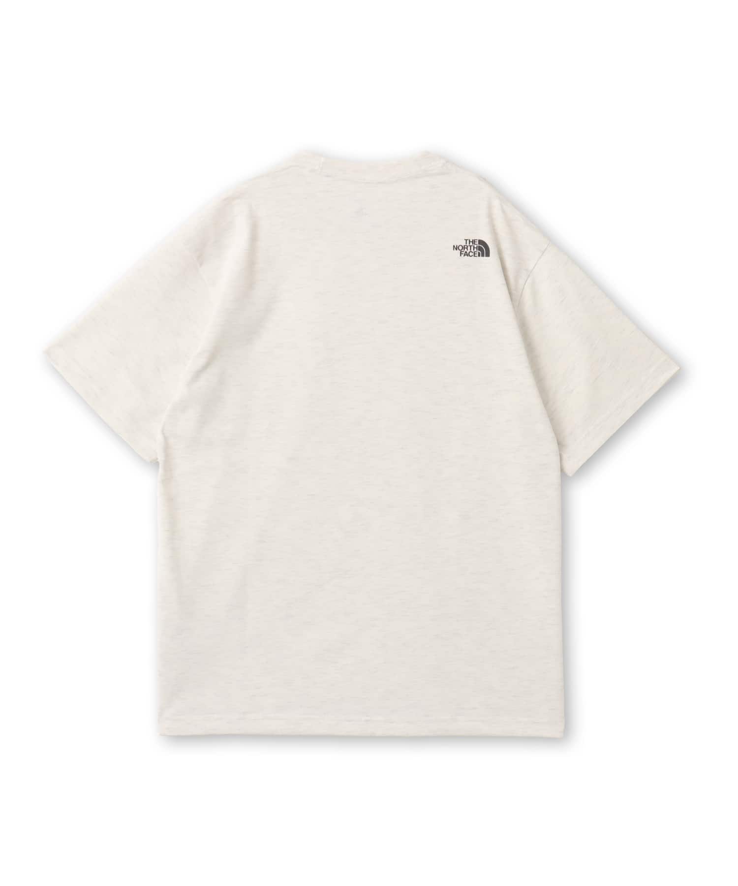 THE NORTH FACE S/S Square Logo Pocket Tee ホワイトミックスグレーの画像