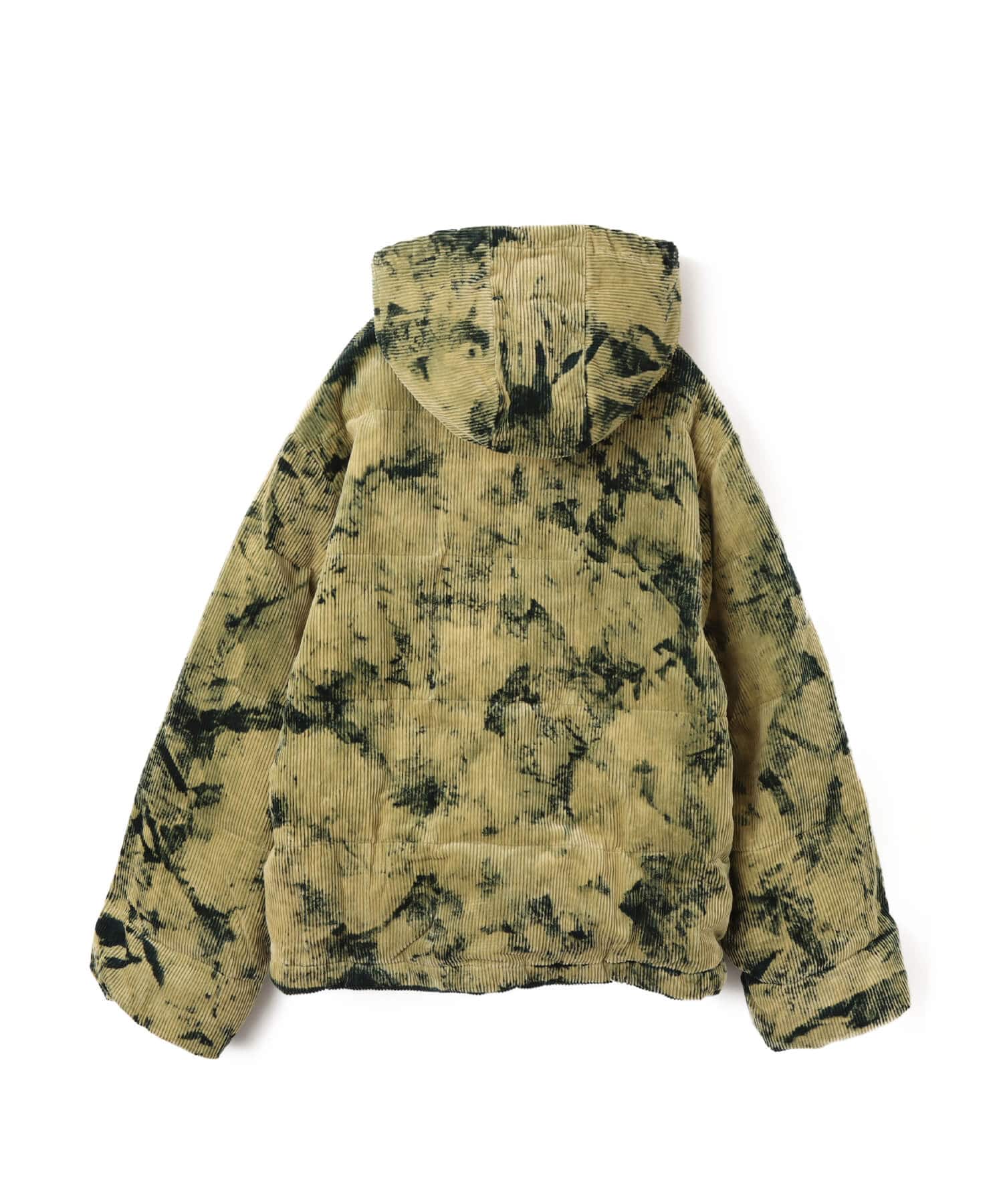 BRAIN DEAD BLEACH DYED DIMENSION PUFFER JACKET OLIVEの画像