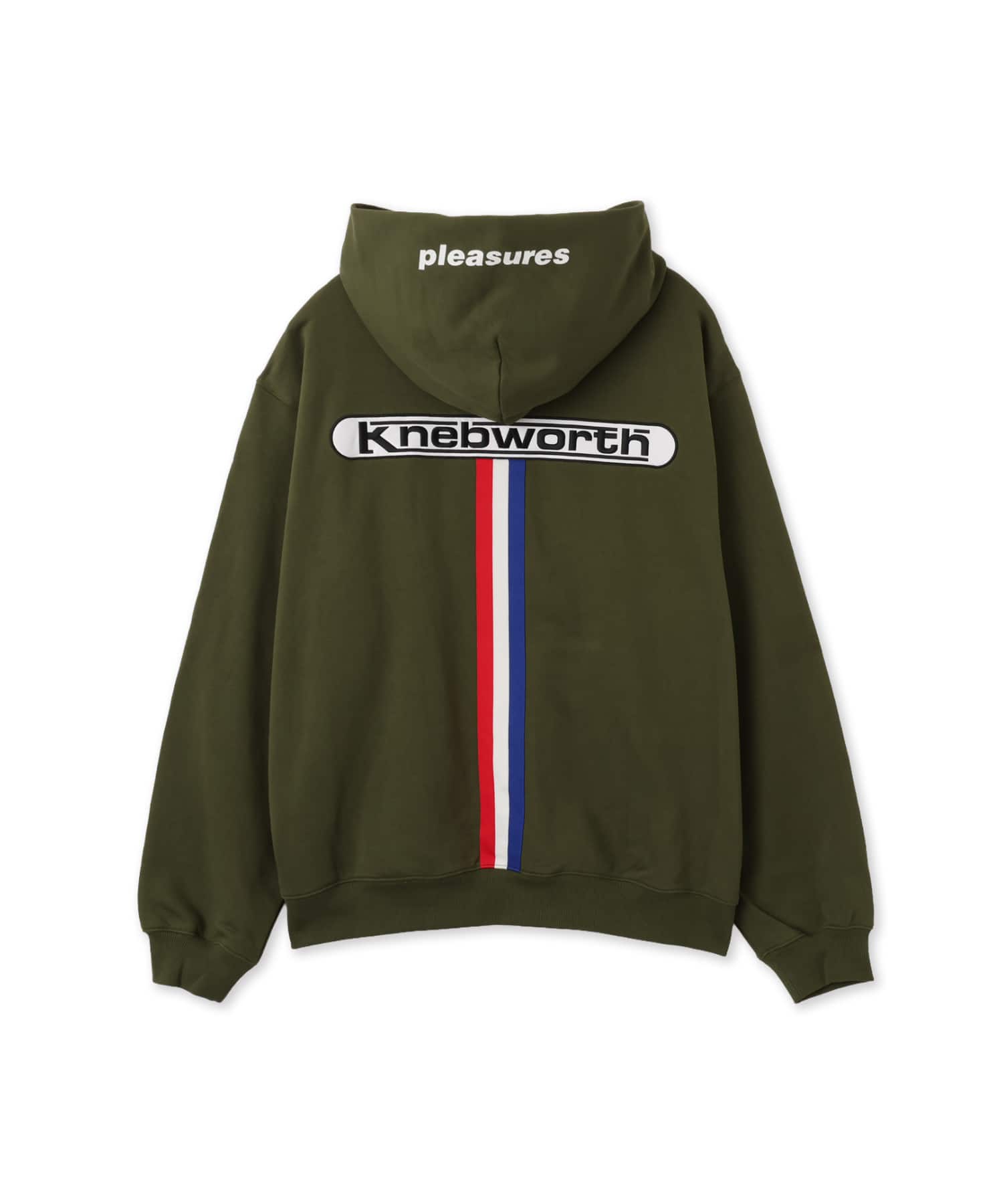 PLEASURES x OASIS KNEBWORTH HOODIE OLIVEの画像