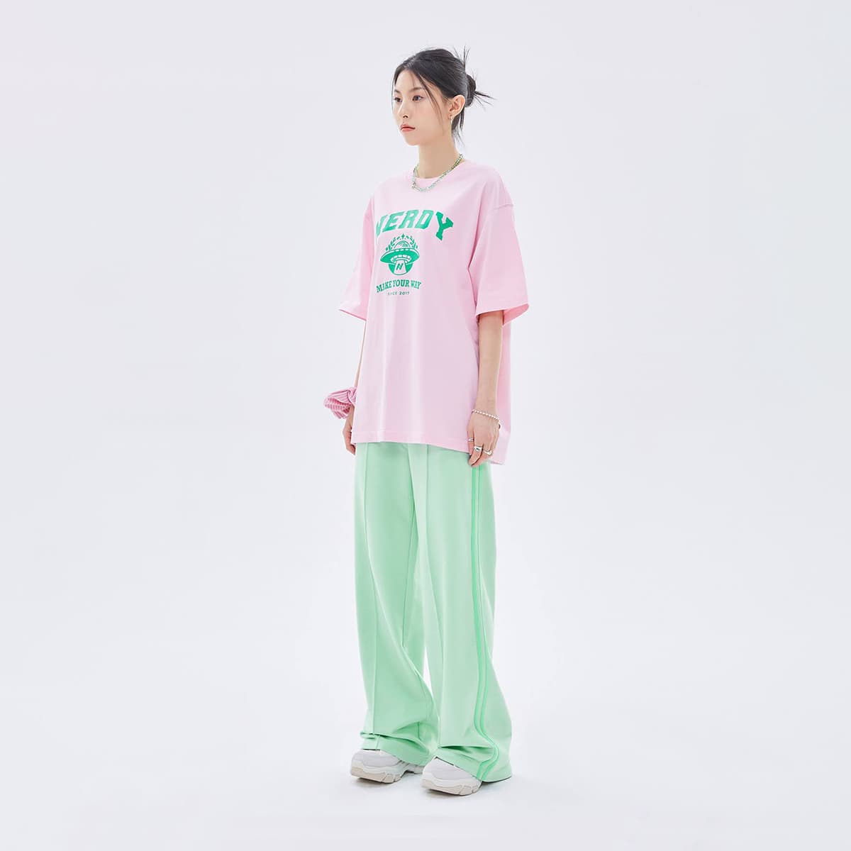 NERDY Campus 1/2 Sleeve T-shirt PINK 22SU-Iの画像