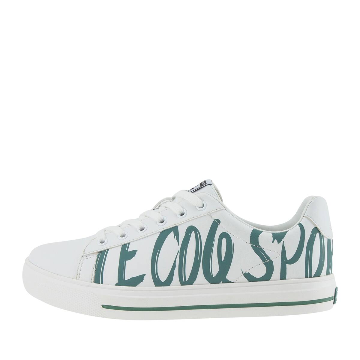 le coq sportif TELUNA BOUND COURT EZ ホワイト/グリーン 22SS-Iの画像