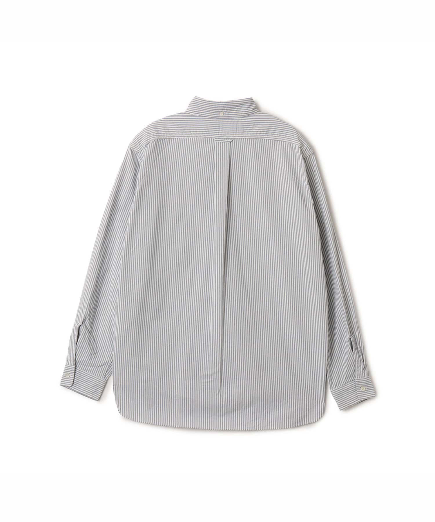 nanamica Button Down Stripe Wind Shirt Navyの画像