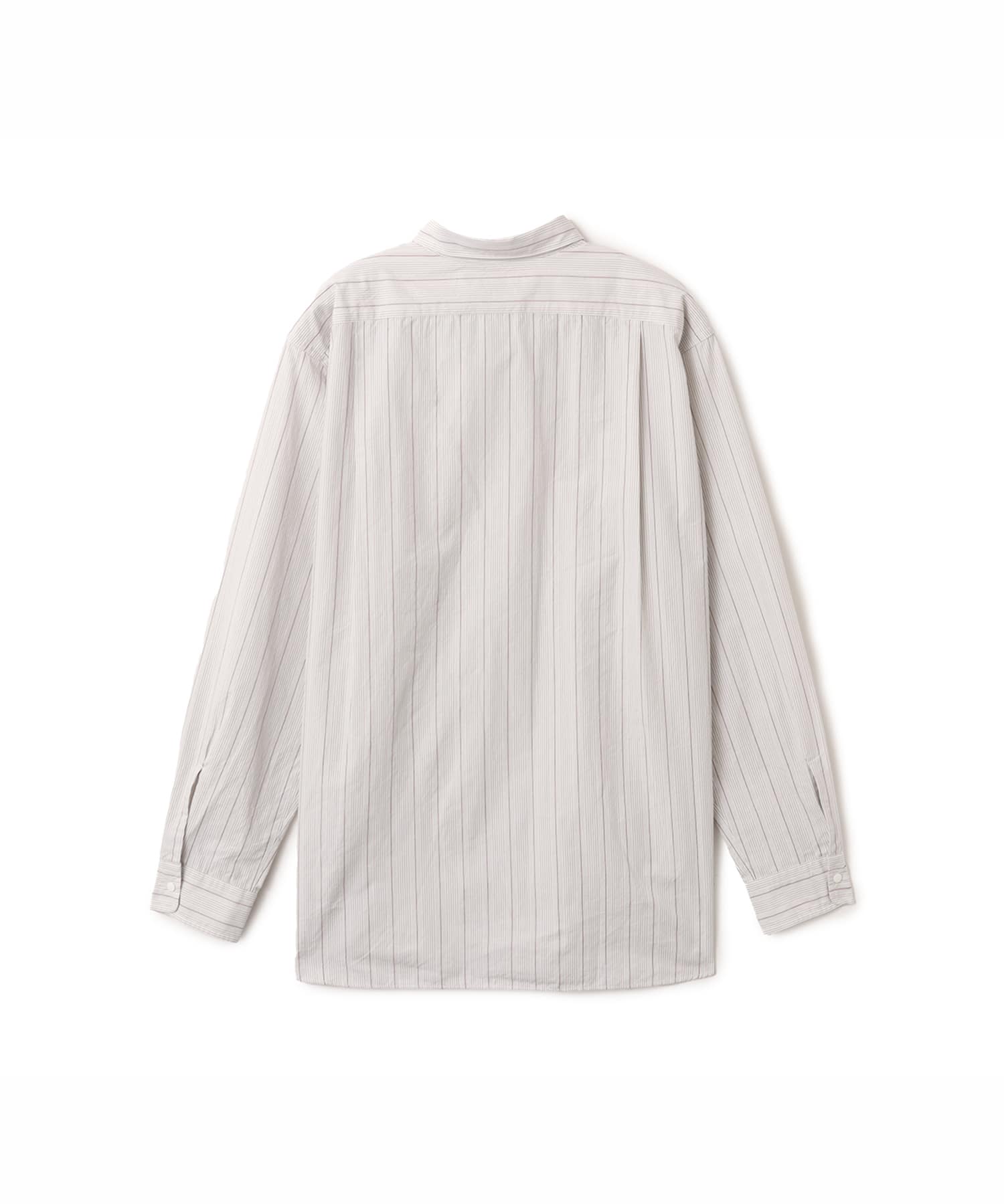 nanamica Regular Collar Stripe Wind Shirt Grayの画像
