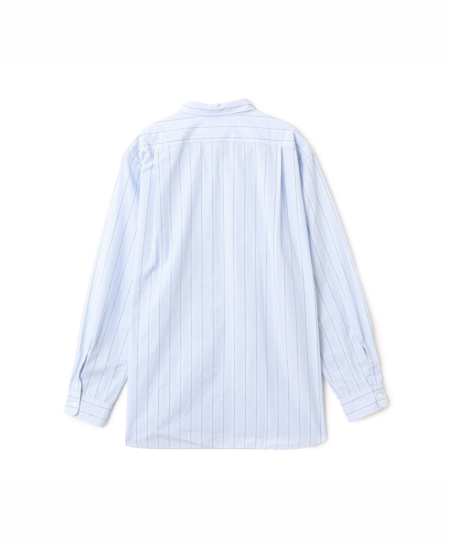 nanamica Regular Collar Stripe Wind Shirt Saxの画像
