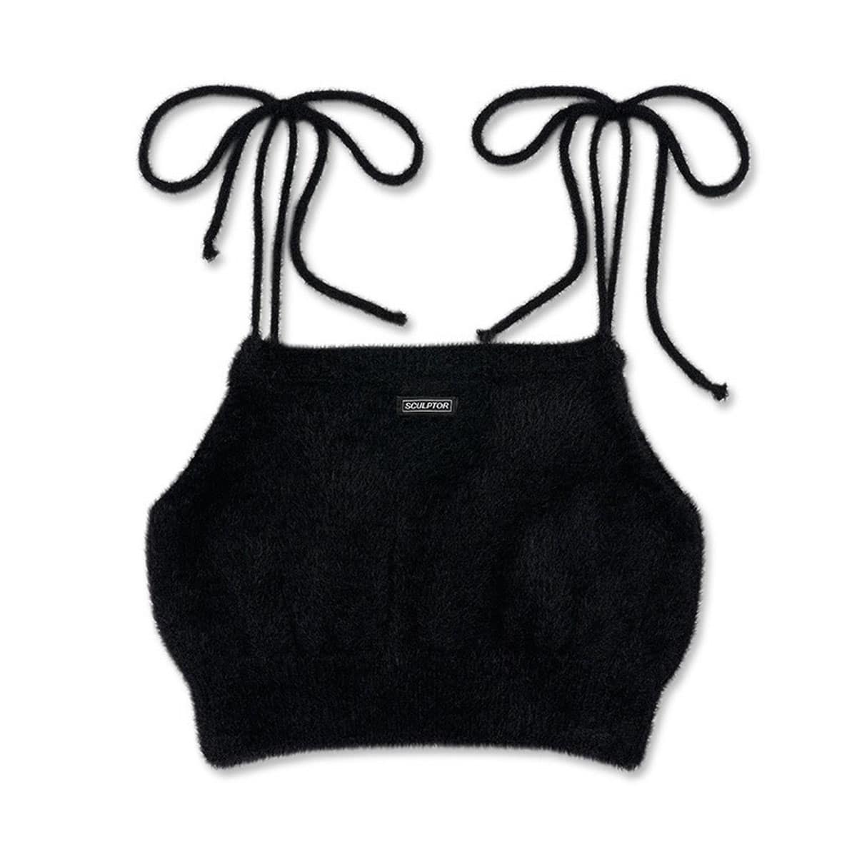 SCULPTOR Fuzzy Self-Tie Bustier BLACK 21FA-Iの画像