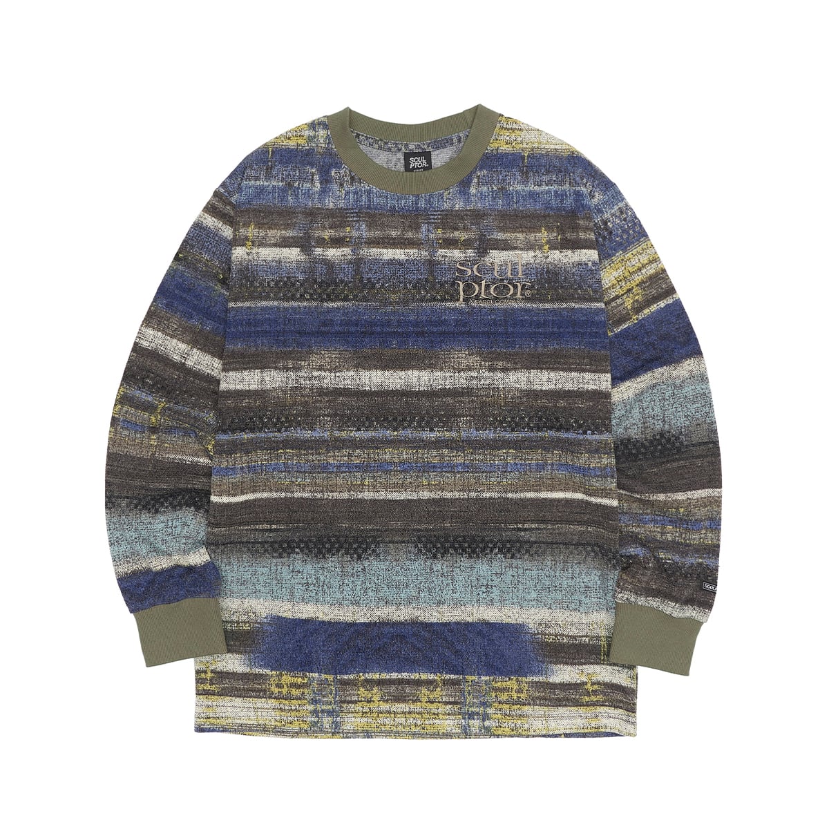 SCULPTOR Ombrer Stripe L/S Tee BLUE 22SU-Iの画像