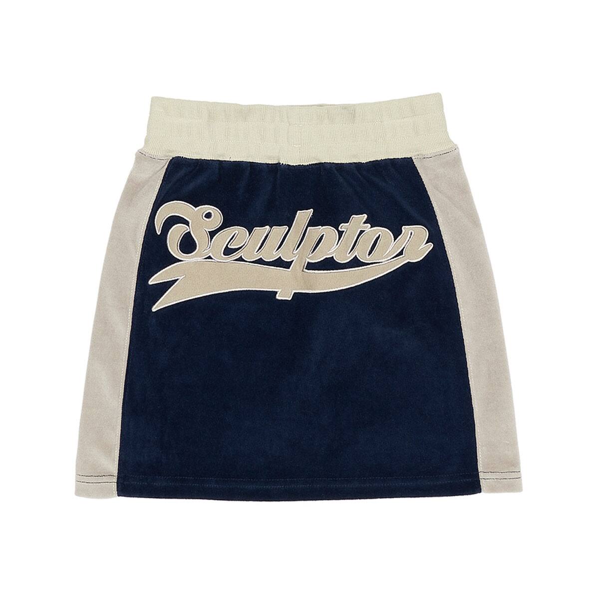 SCULPTOR Velour Track Skirt NAVY 21FA-I