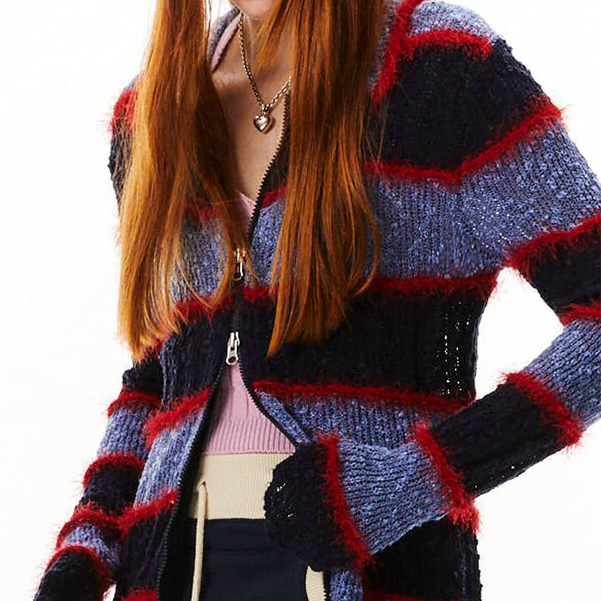 SCULPTOR Mixed Yarn Cllared Cardigan BLUE 22SU-I