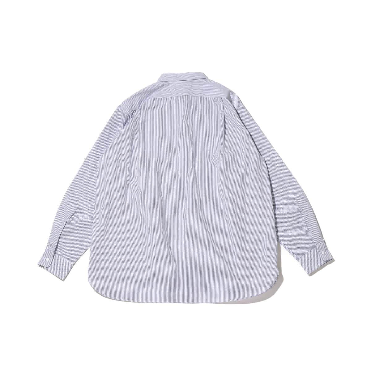 nanamica Regular Collar Stripe Wind Shirt Navy 23FA-I