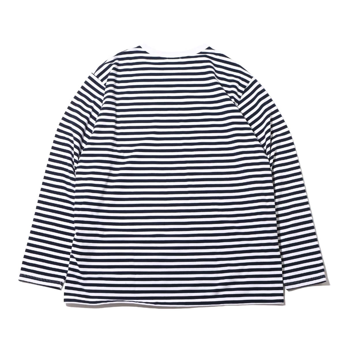 nanamica COOLMAX St. Jersey L/S Tee Navy × White 23SP-Iの画像