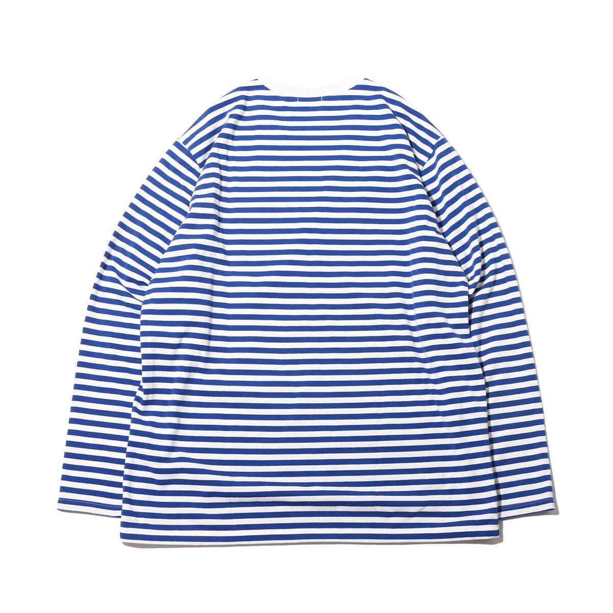 nanamica COOLMAX St. Jersey L/S Tee Royal Blue × White 23SP-Iの画像