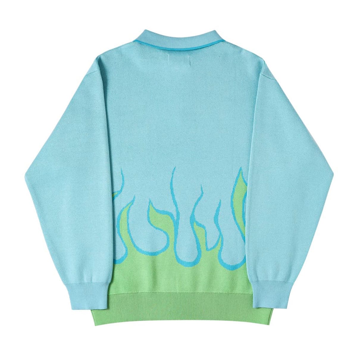 SUPPLIER FIRE PATTERN HALF ZIP KNIT LIGHT BLUE/GREEN 22SP-I