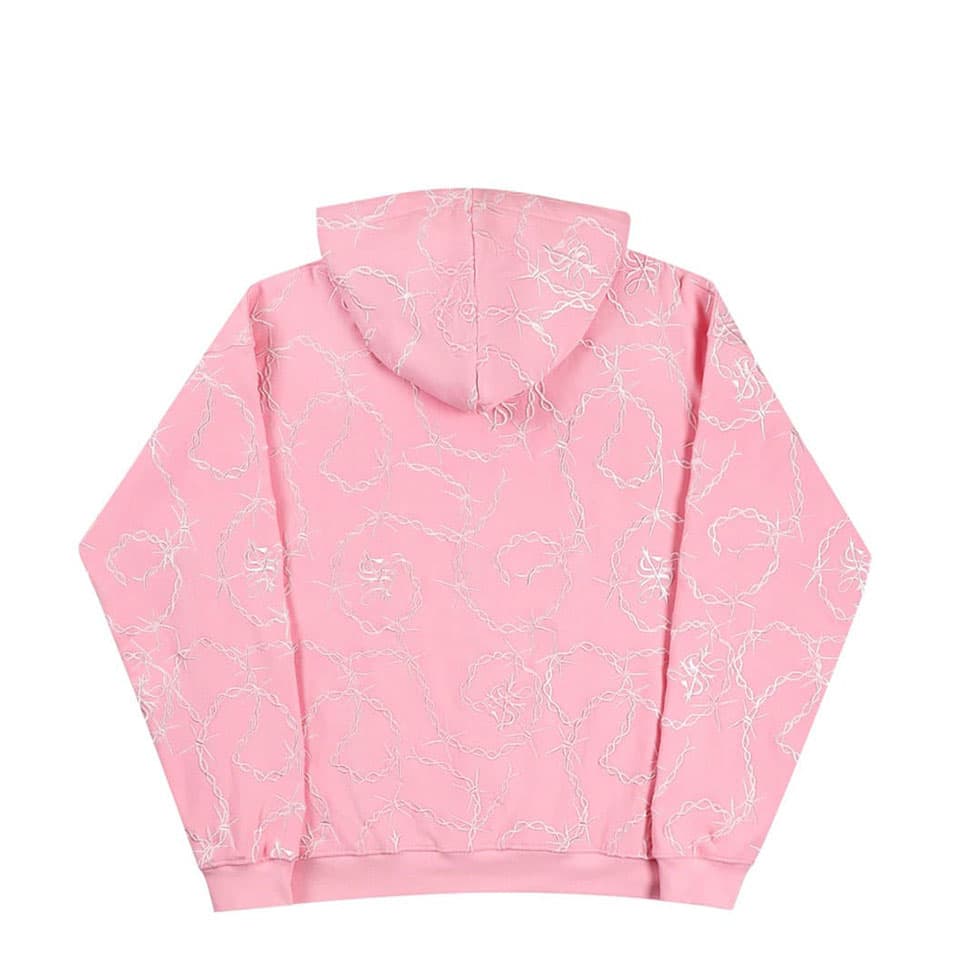 SUPPLIER CROSS CHAIN EMBROIDERY ZIP HOODIE PINK 22SU-I