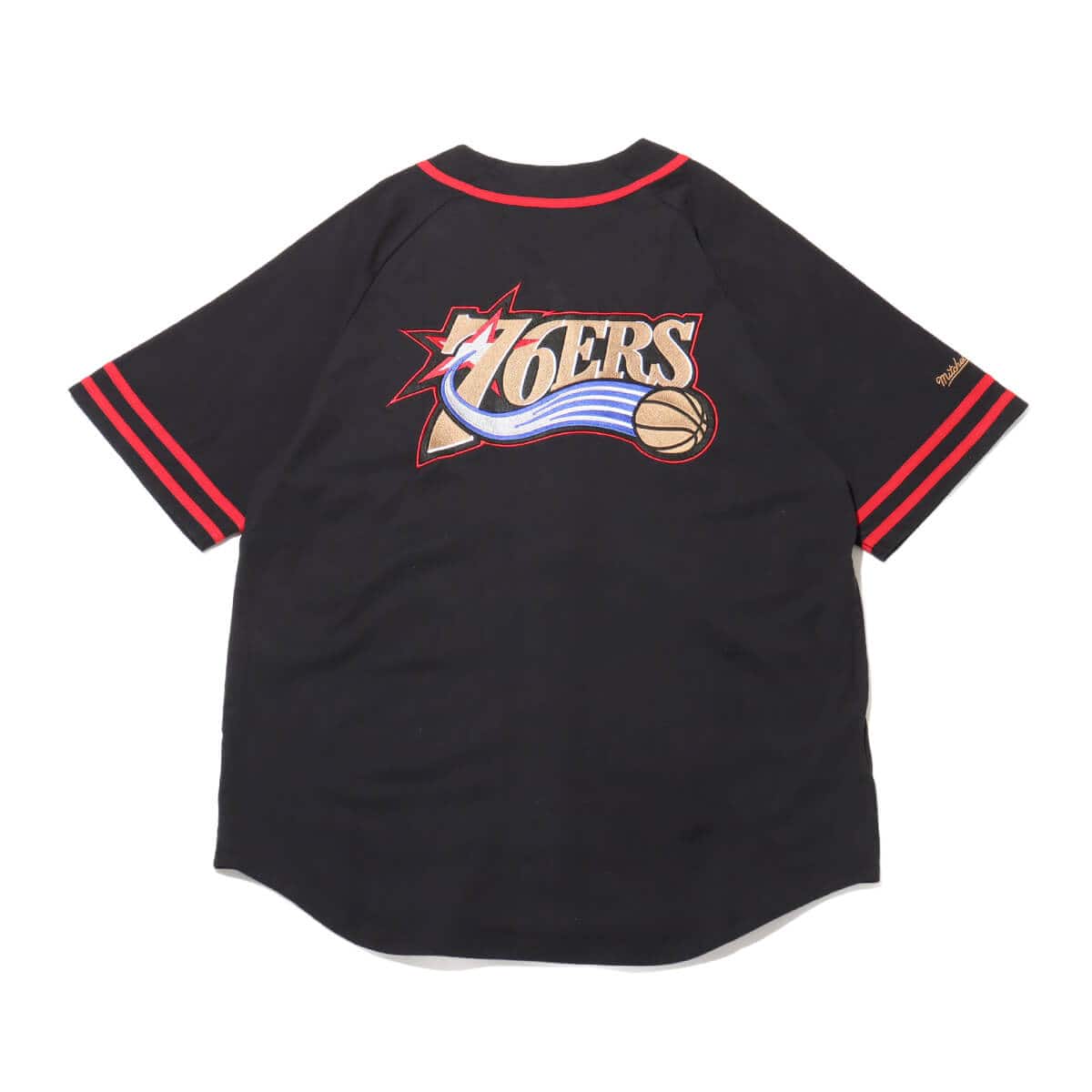 Mitchell & Ness FRONT BUTTON JERSEY P76 BLACKの画像