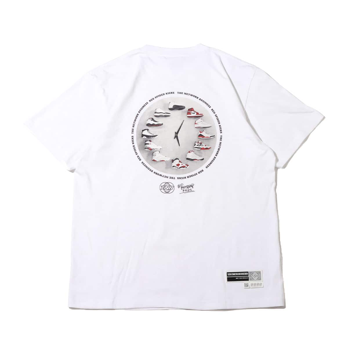 THE NETWORK BUSINESS x RED SPIDER KICKS SNEAKER CLOCK TEE WHITE 22SU-I