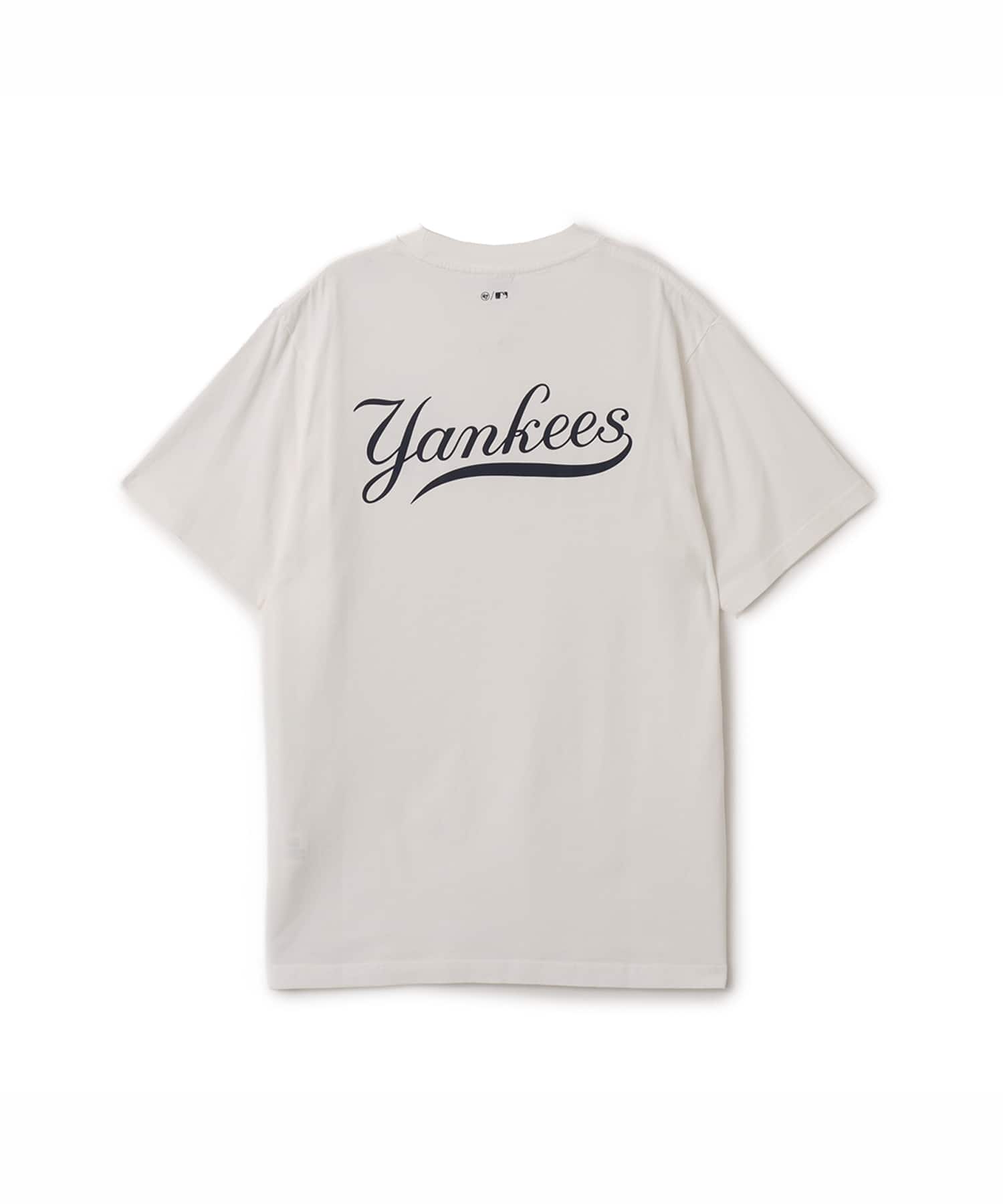 SPORTY＆RICH Yankees Curve T-Shirt Whiteの画像