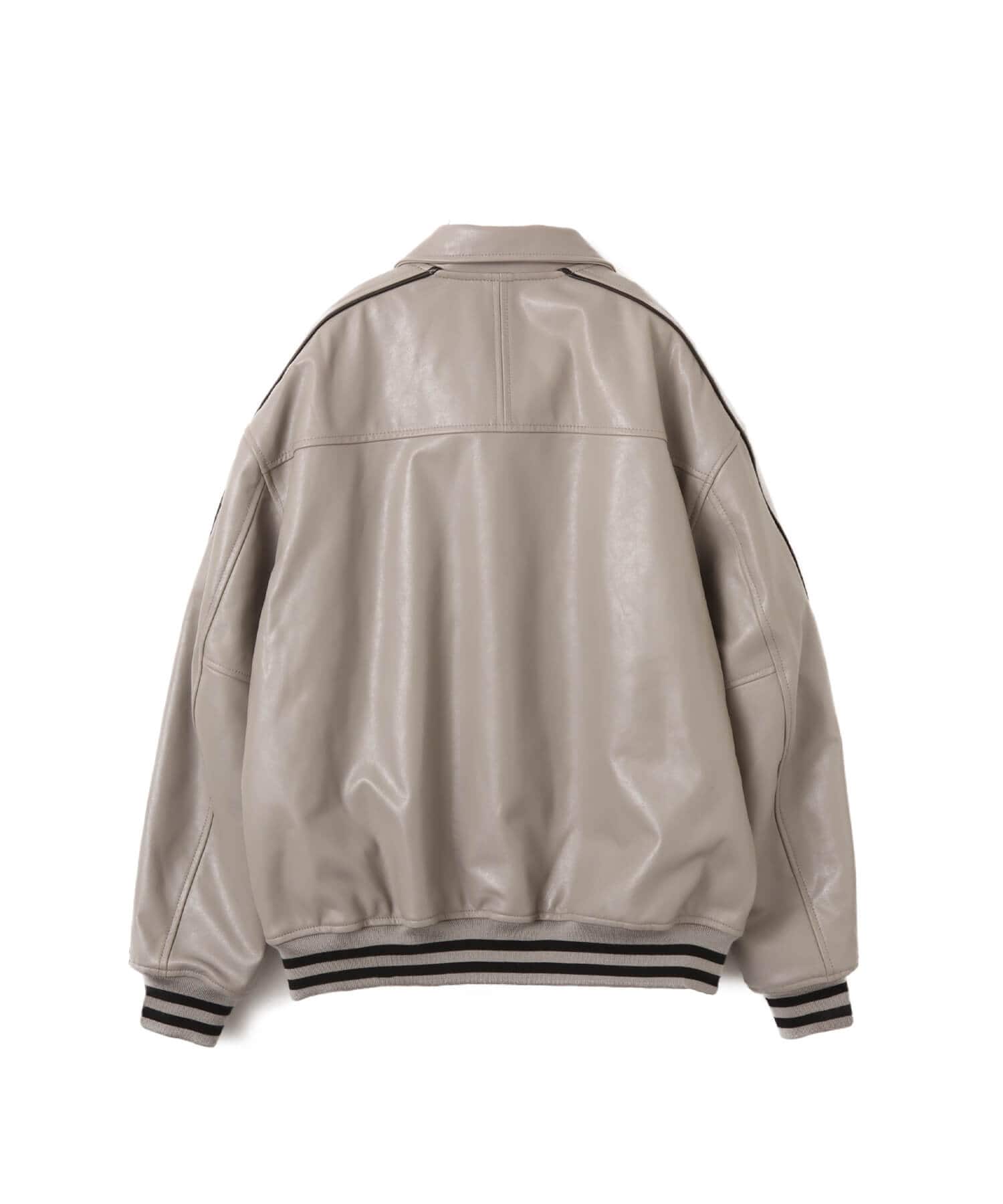 TOKYO 23 Leather Stadium Jacket GRAYの画像