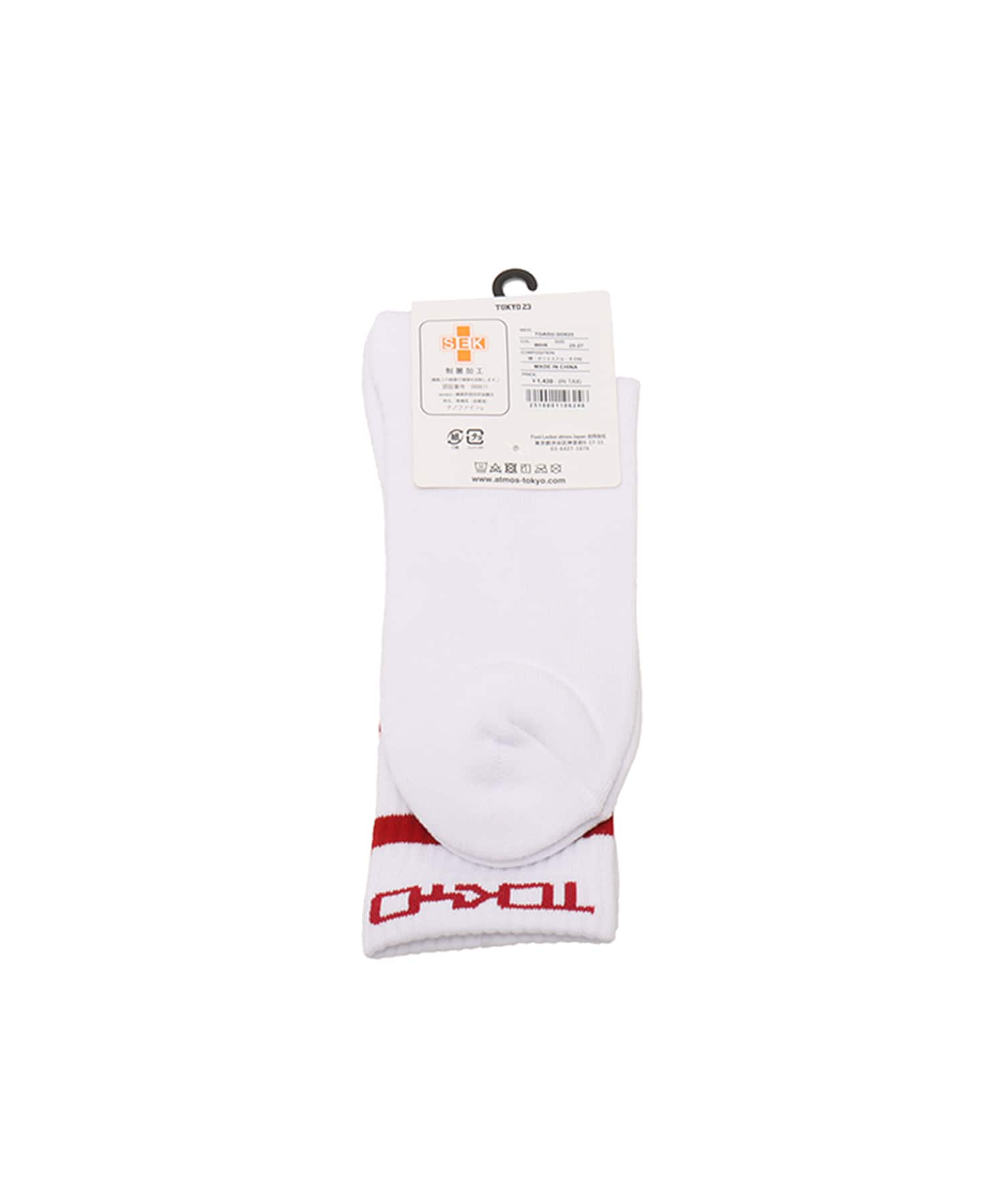 TOKYO 23 COLOR LINE SOCKS WHITE X REDの画像