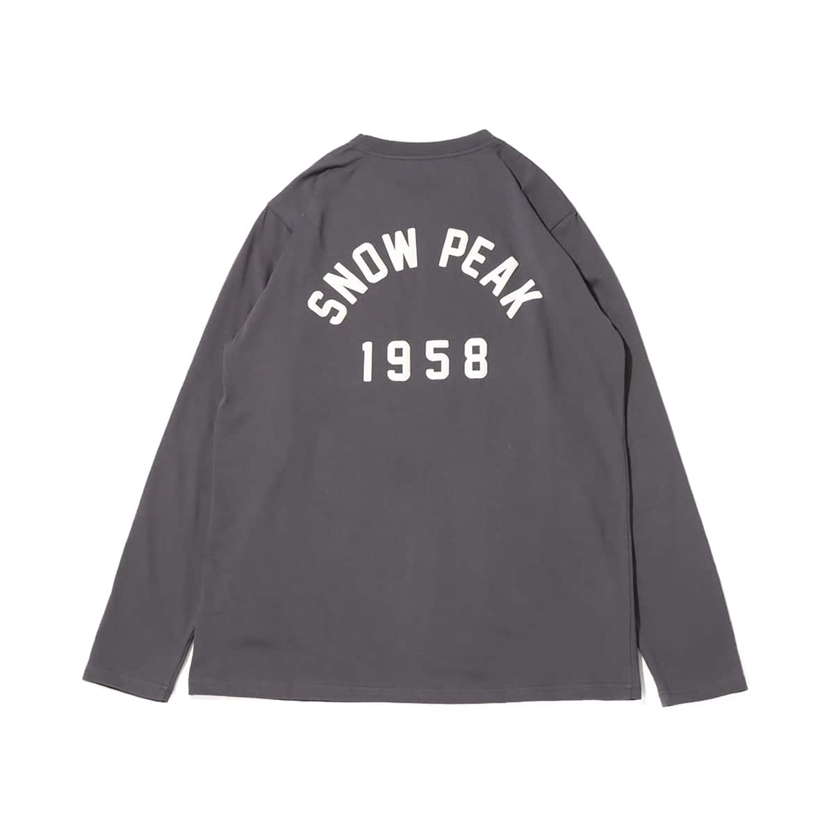 snow peak Foam Printed L/S T shirt Snow Peak Charcoal 23FA-Iの画像