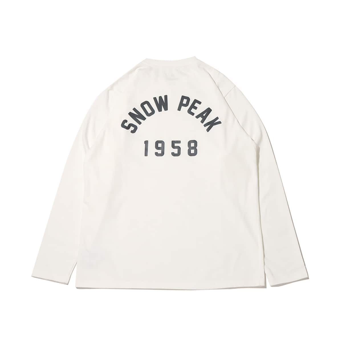 snow peak Foam Printed L/S T shirt Snow Peak White 23FA-Iの画像