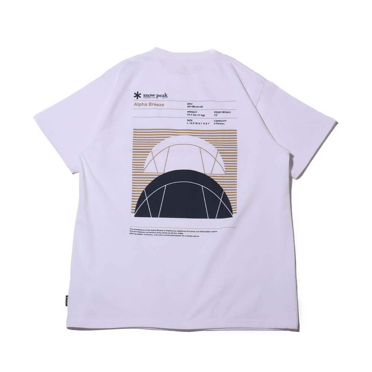 snow peak Alpha Breeze Typography T-Shirt Whiteの画像