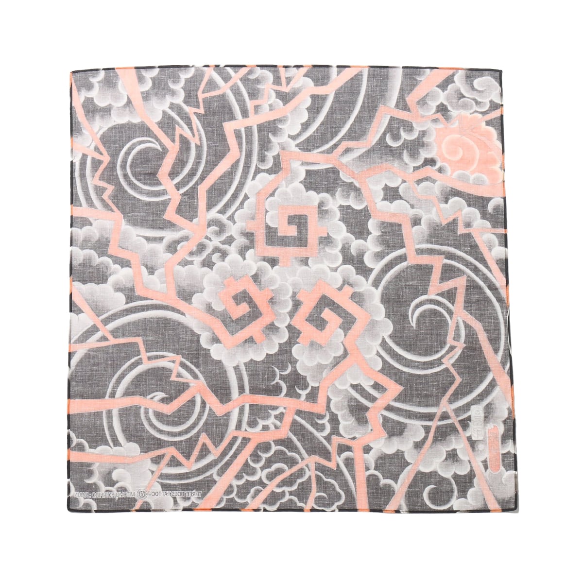 THREE TIDES TATTOO MITOMO HORIHIRO RAIUN HANDKERCHIEF RED/BLACK 20SU-Iの画像