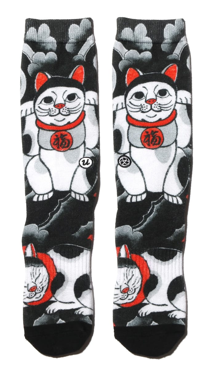 UBIQ“IREZUMI” SOCKS (Neko)  Designed by Horihiro Mitomo BLACKの画像