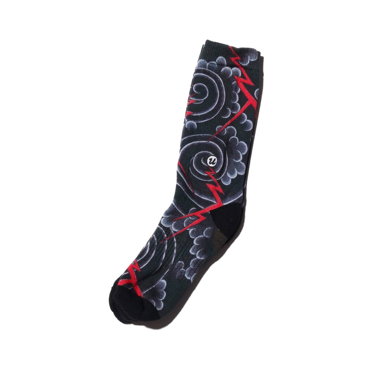 UBIQ “IREZUMI” SOCKS RAIUN Designed by Ichibay BLACK 20SP-Iの画像