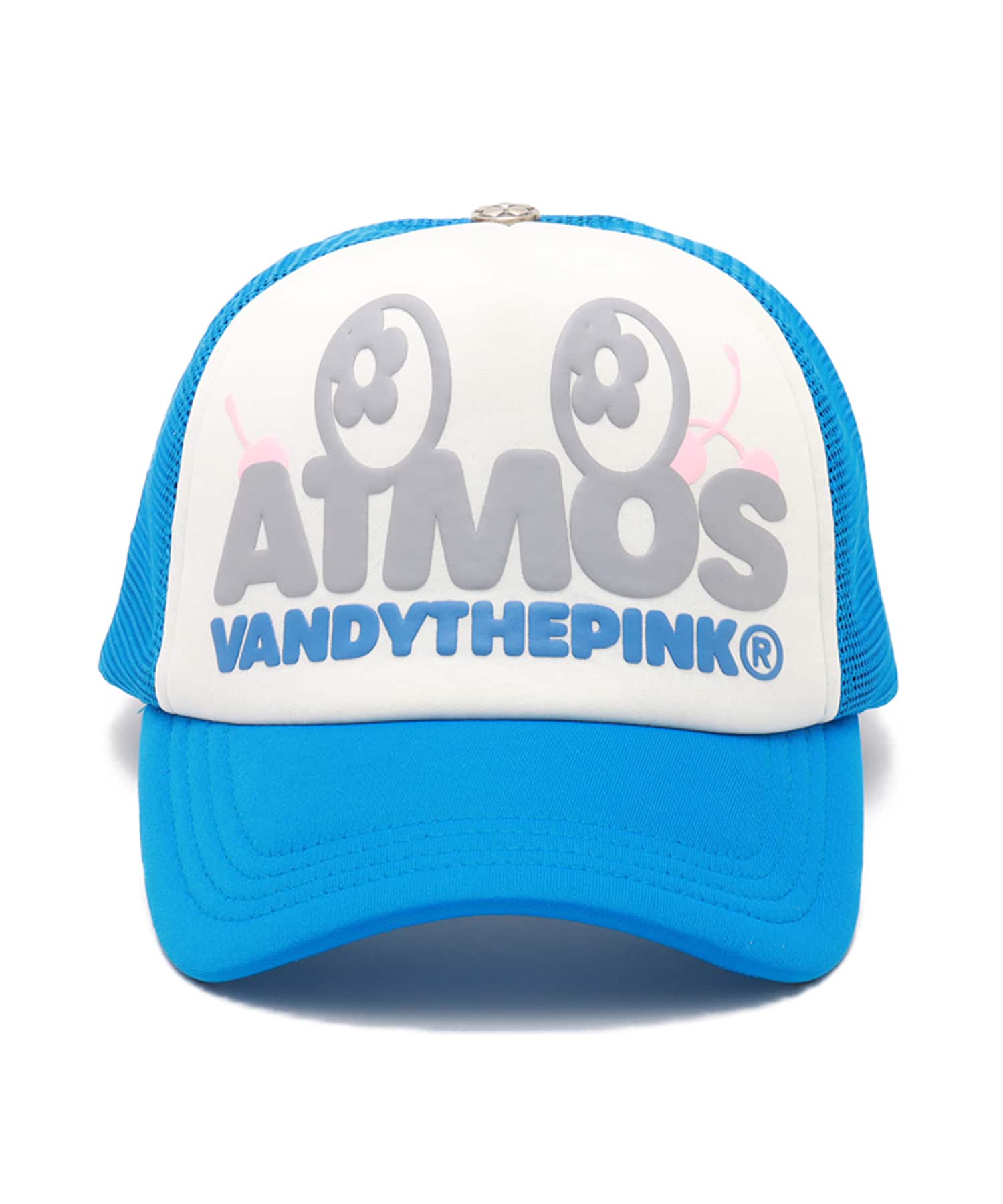 VANDYTHEPINK x ATMOS Cherry Trucker Mesh Cap BLUEの画像