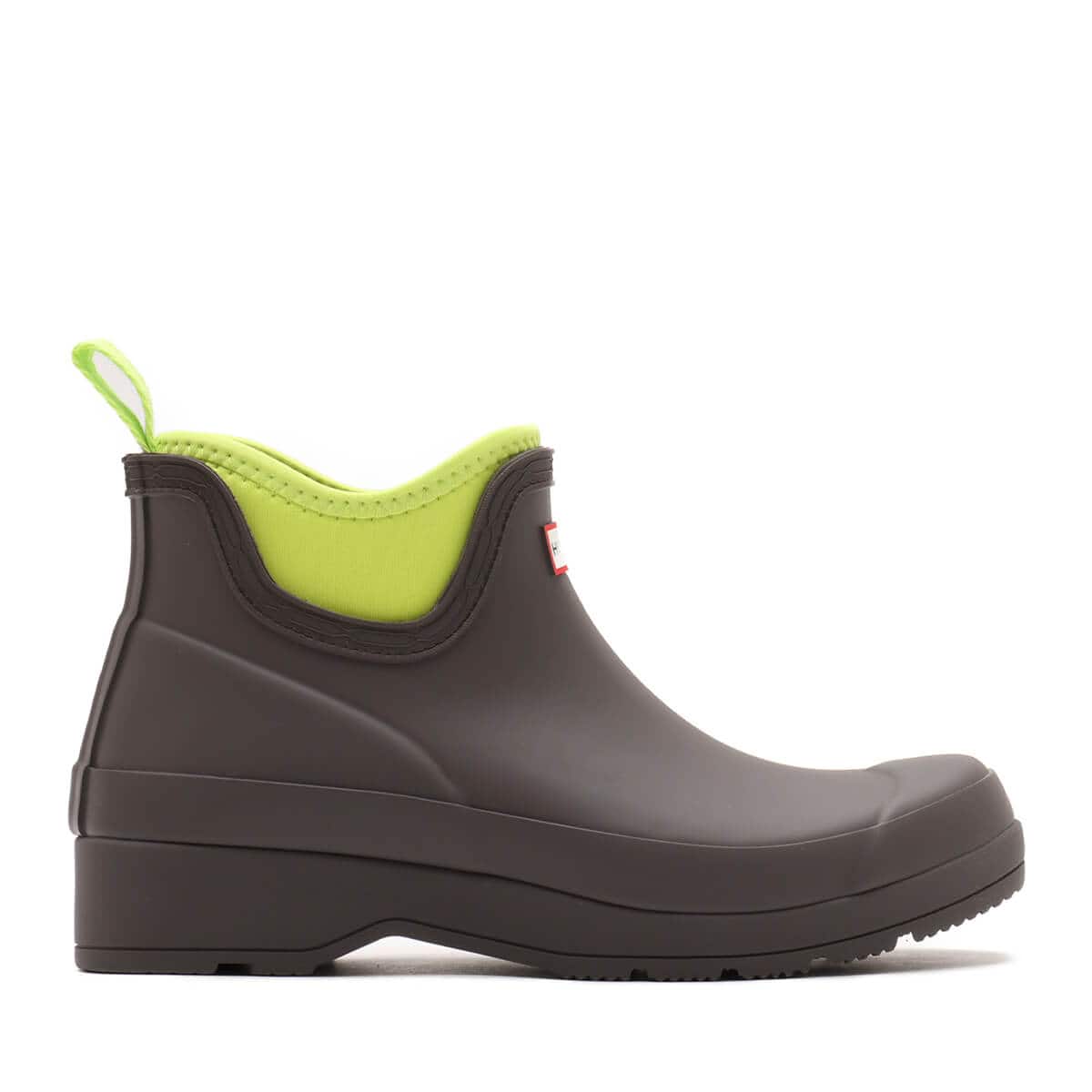 HUNTER WOMENS PLAY CHELSEA NEOPRENE BOOT Sheep/Acid Green の画像