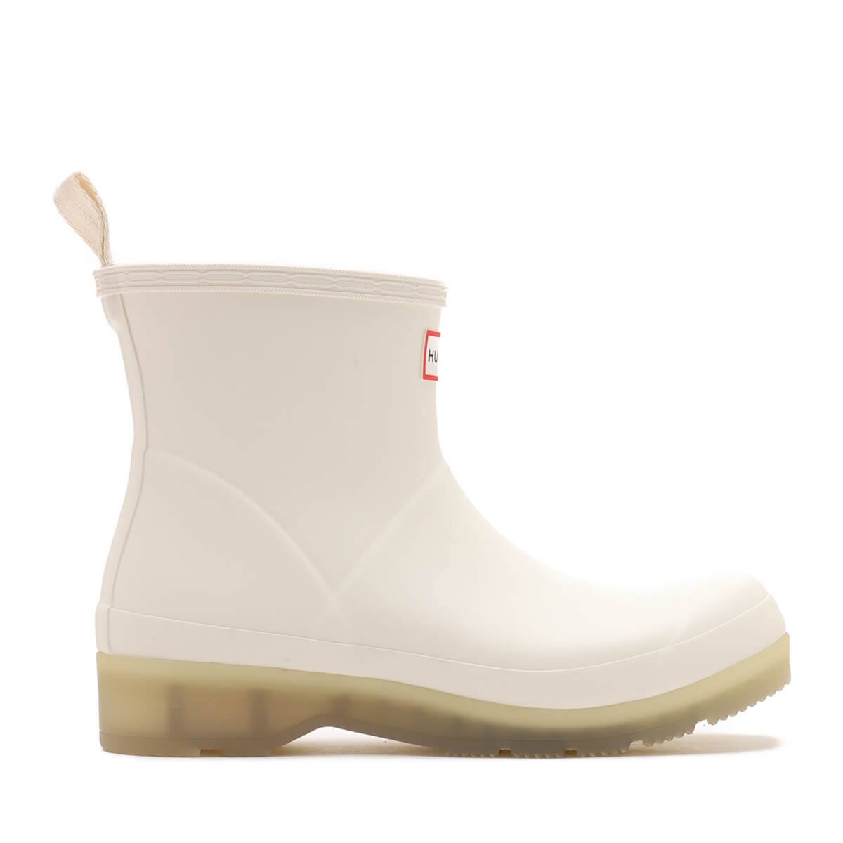 HUNTER WOMENS PLAY SHORT TRANSLUCENT SOLE BOOT Shaded White の画像