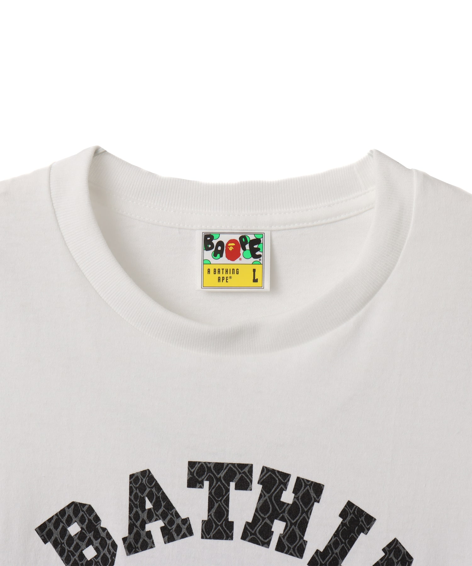 A BATHING APE G-SNK COLLEGE TEE WHITEの画像