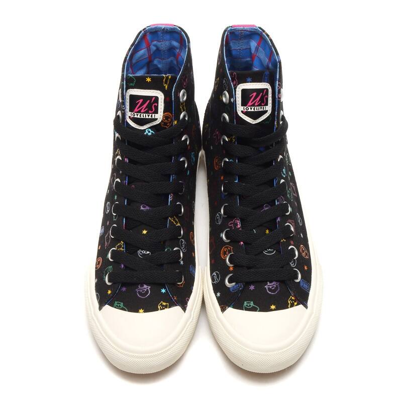 ラブライブ！× UBIQ　コレクション μ's BLACK MULTIスニーカー BLACKの画像