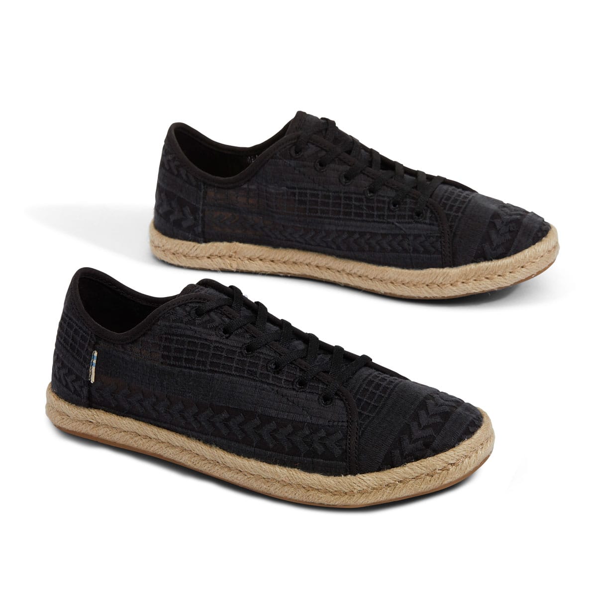 toms black arrow embroidered mesh