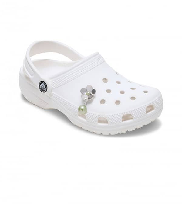crocs Silver Flower Pearl Dangleの画像