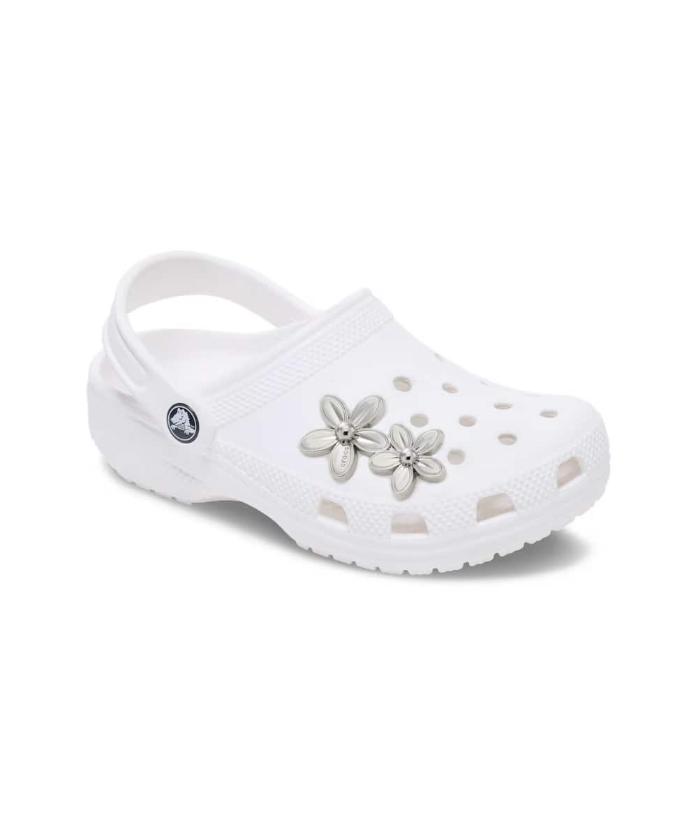 crocs Silver Double Flower Clusterの画像