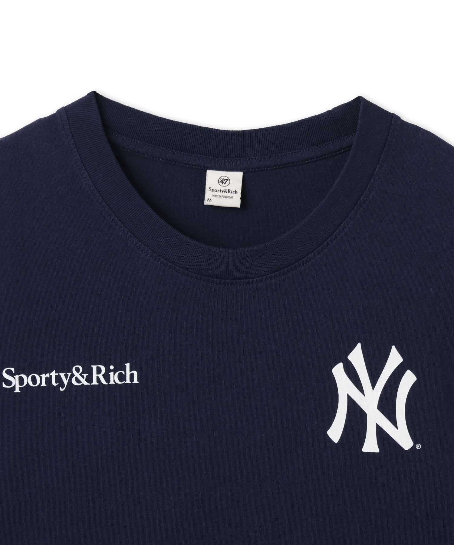 SPORTY＆RICH Yankees Arch Tshirt Dark Navy/Whiteの画像