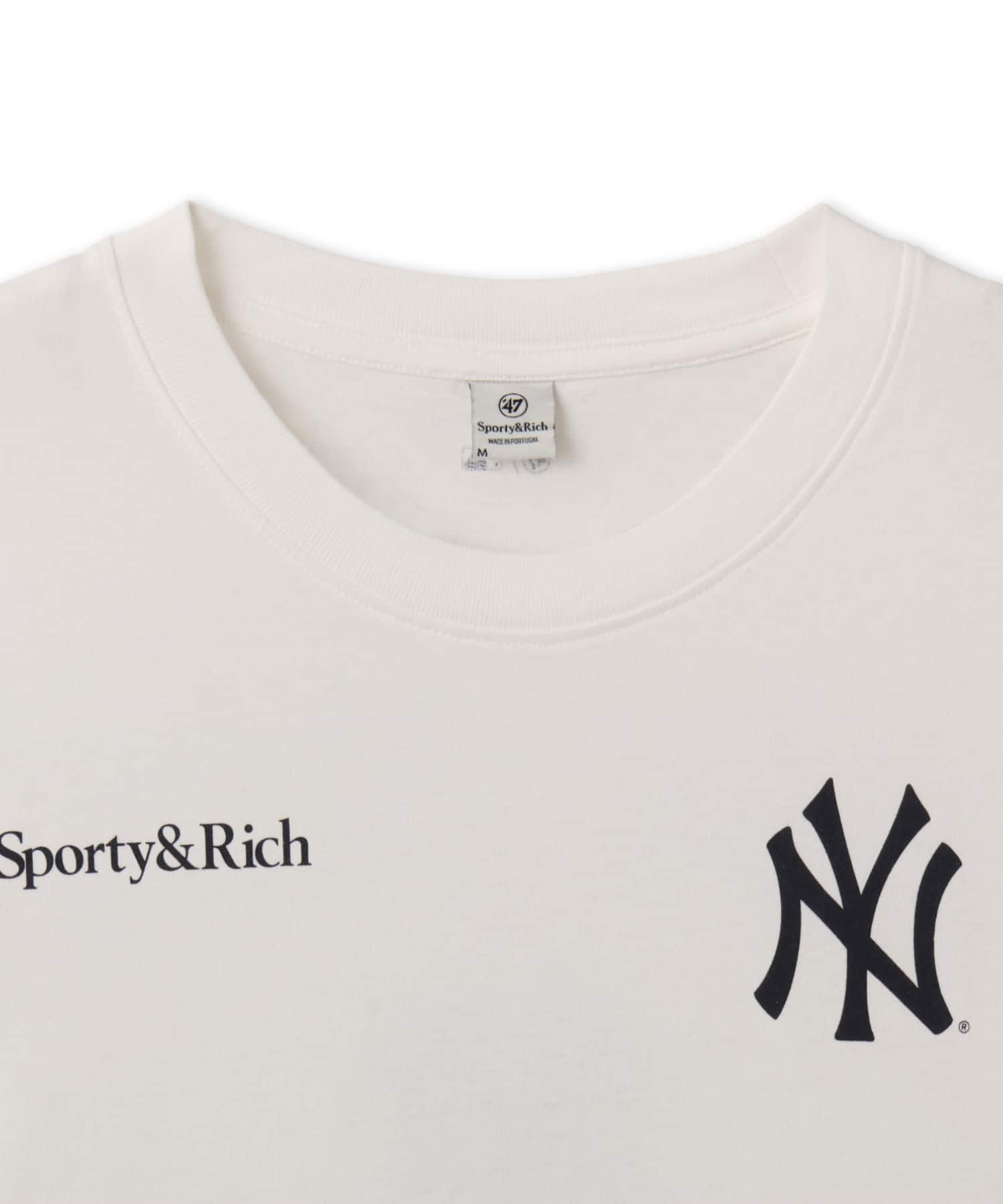 SPORTY＆RICH Yankees Arch Tshirt White/Dark Navyの画像