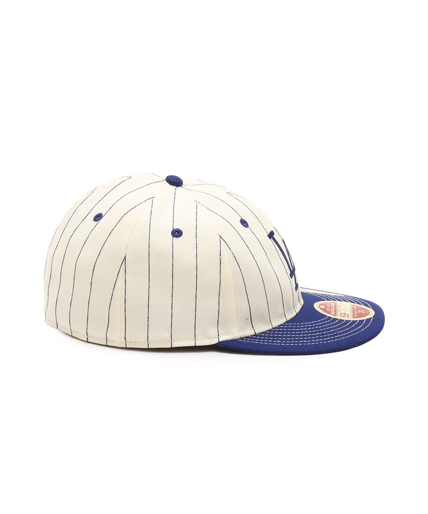 NEW ERA 59FIFTY HERITAGE Los Angeles Dodgers COOPERSTOWN ROYAL CHROME PINSTRIPE NAVY VISOR BLUEの画像