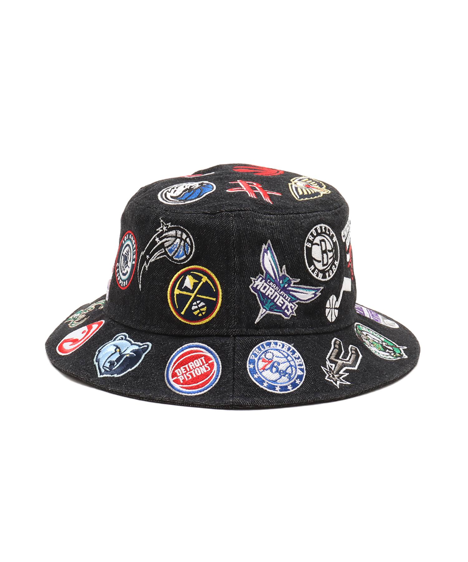 NEW ERA BUCKET01 ALL OVER NBA BLKL BLACKの画像