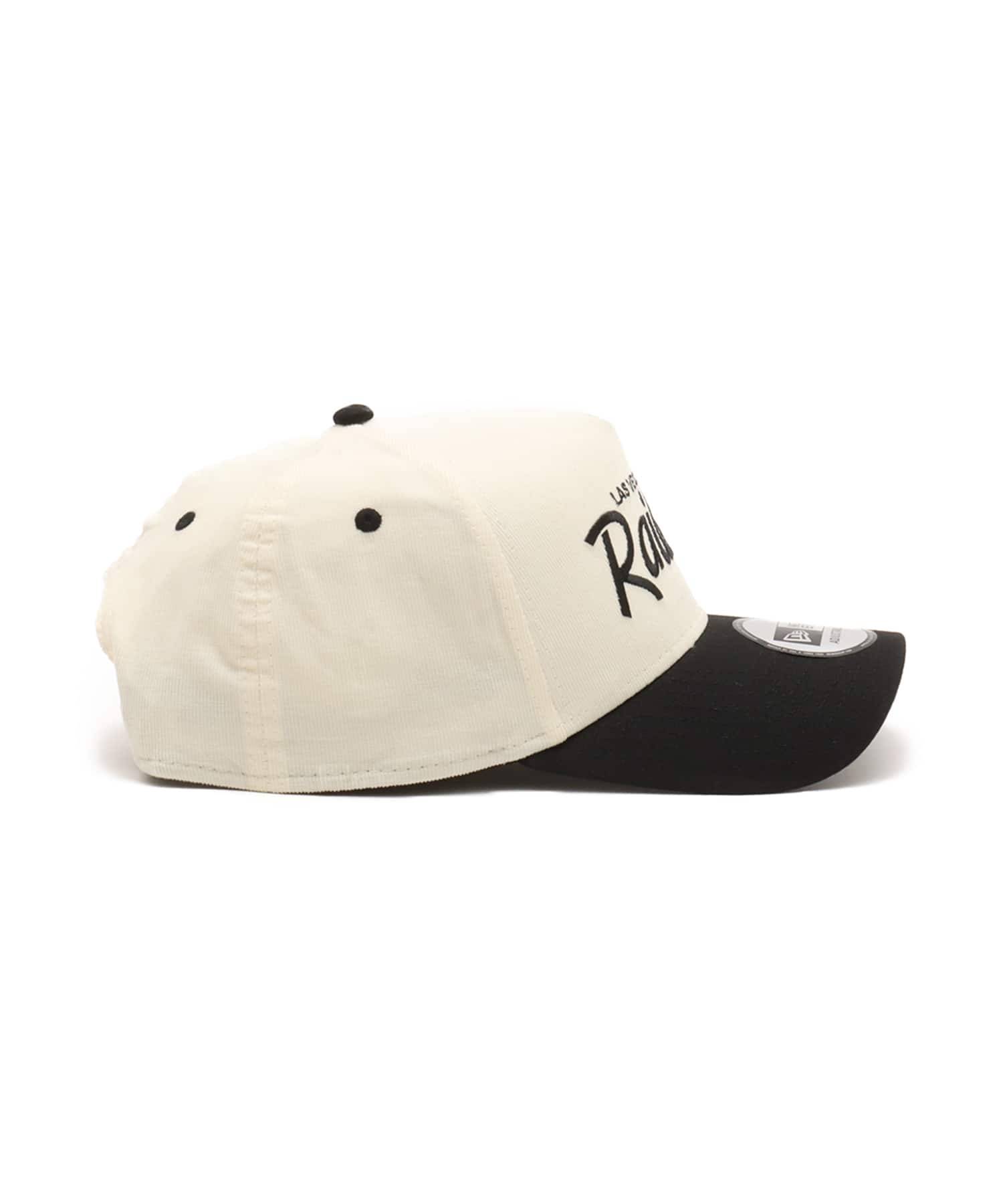 NEW ERA 9FORTY A-FRAME SUMMER CORDUROY Las Vegas Raiders CHROME BLACK VISOR BLACKの画像