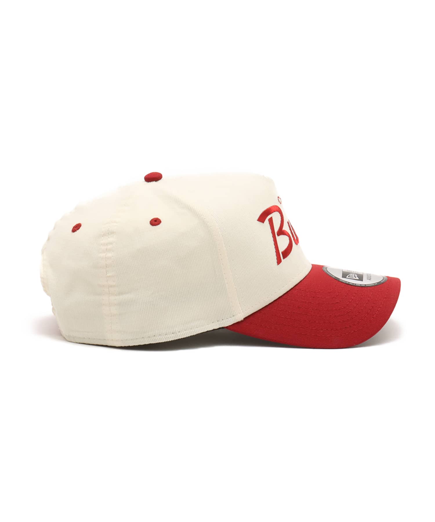 NEW ERA 9FORTY A-FRAME SUMMER CORDUROY Chicago Bulls CHROME RED VISOR REDの画像