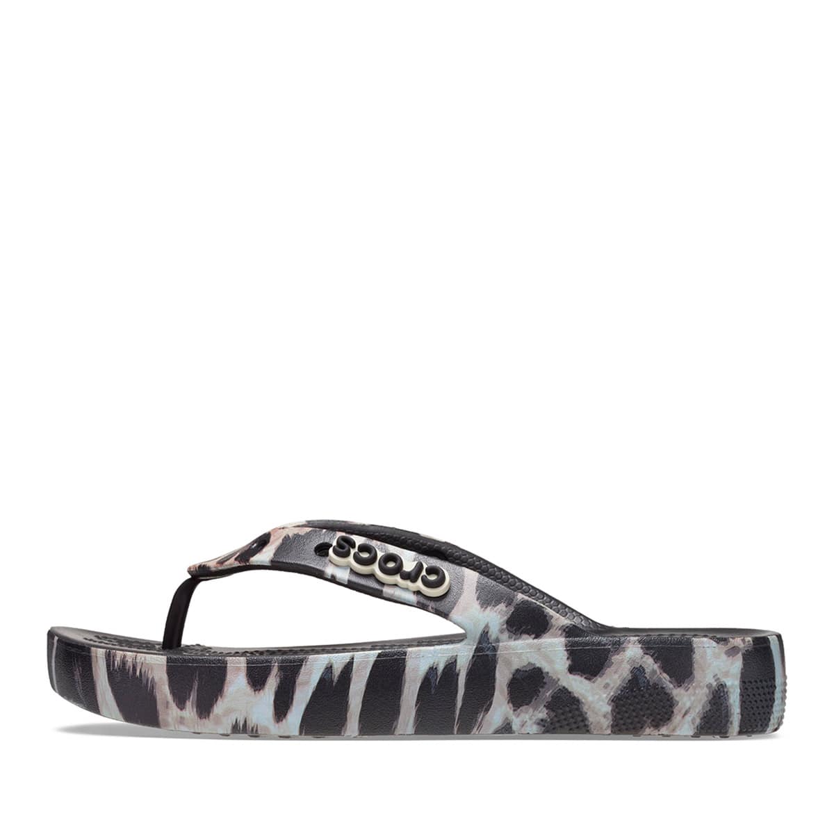 Crocs Classic Platform Animal Remix Flip W Black/Leopard 22SS-Iの画像
