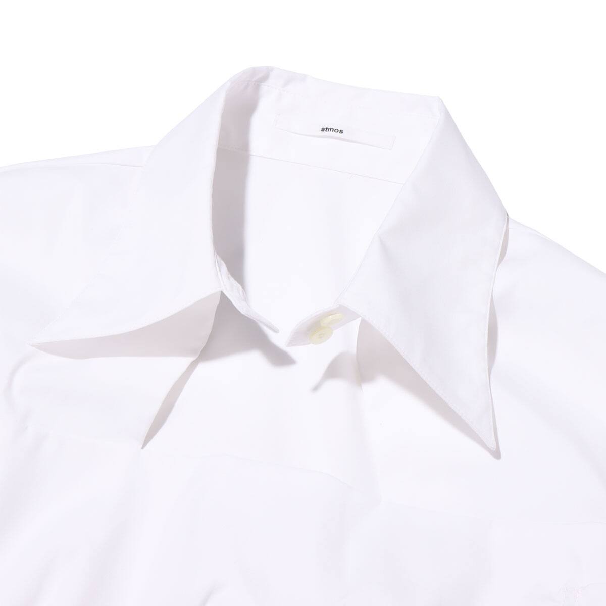 atmos pink フロントカッティング ワイヤーシャツ WHITEの画像