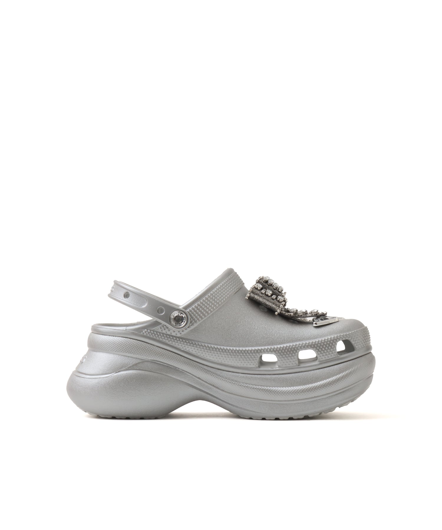 crocs Bae Bedazzled Bows Clog Silverの画像