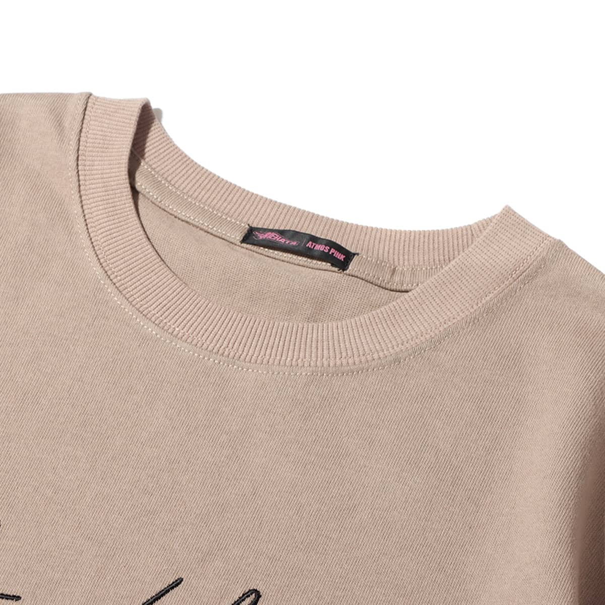 atmos pink RIEHATA × atmos pink ロゴ刺繍 BIG Tee BEIGEの画像